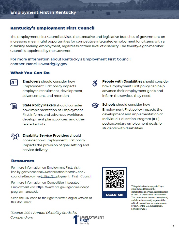 a screen shot of page two of the "What Is Employment First?" document.