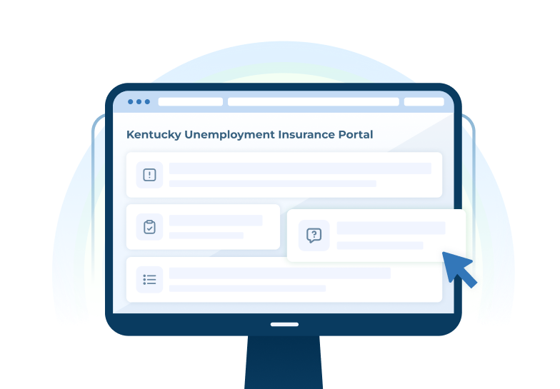 Desktop mockup of the Kentucky Unemployment Insurance Portal interface